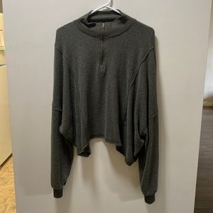 Project Social T Dark Green Half Zip Sweater
